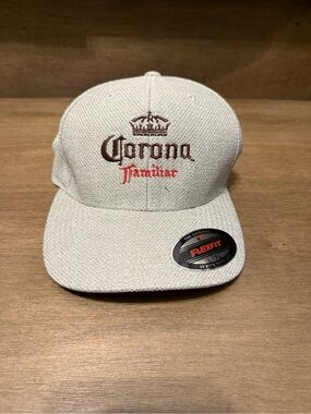 Corona Familiar Embroidered Flexfit Hat - Cream